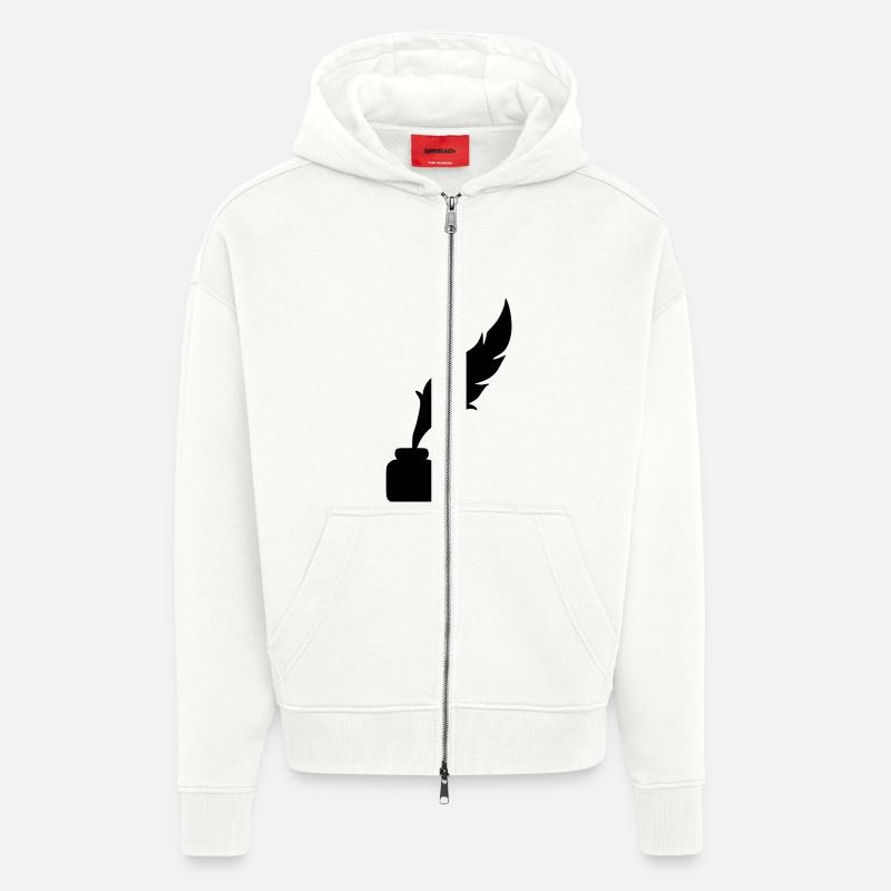 Feder Tinte - Zip Hoodie - made by SPREAD - OFF WHITE