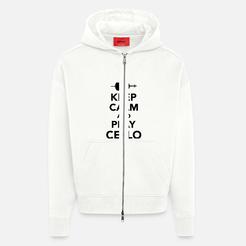 Keep calm and Play Cello - Zip Hoodie - made by SPREAD - OFF WHITE