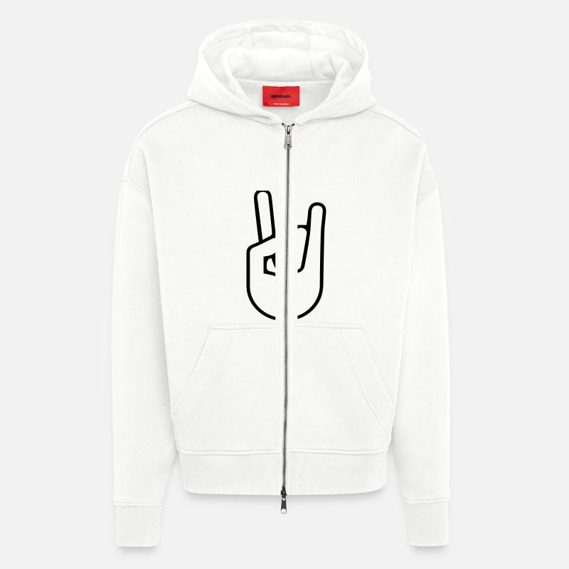 Rock'n'Roll Hand - Zip Hoodie - made by SPREAD - OFF WHITE