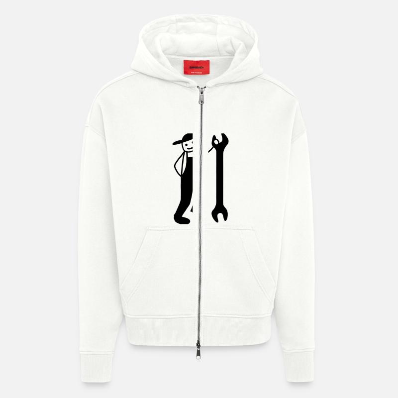 Artisans avec clé - Veste à capuche bio épaisse oversize fabriqué en UE - OFF WHITE