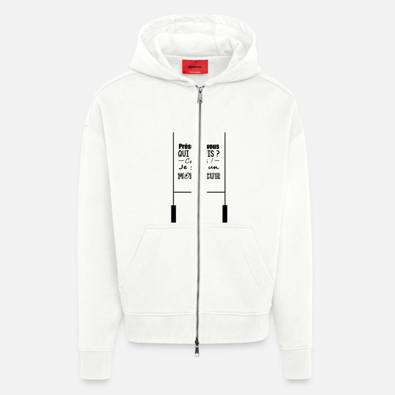 Présentez vous - Veste à capuche bio épaisse oversize fabriqué en UE - OFF WHITE