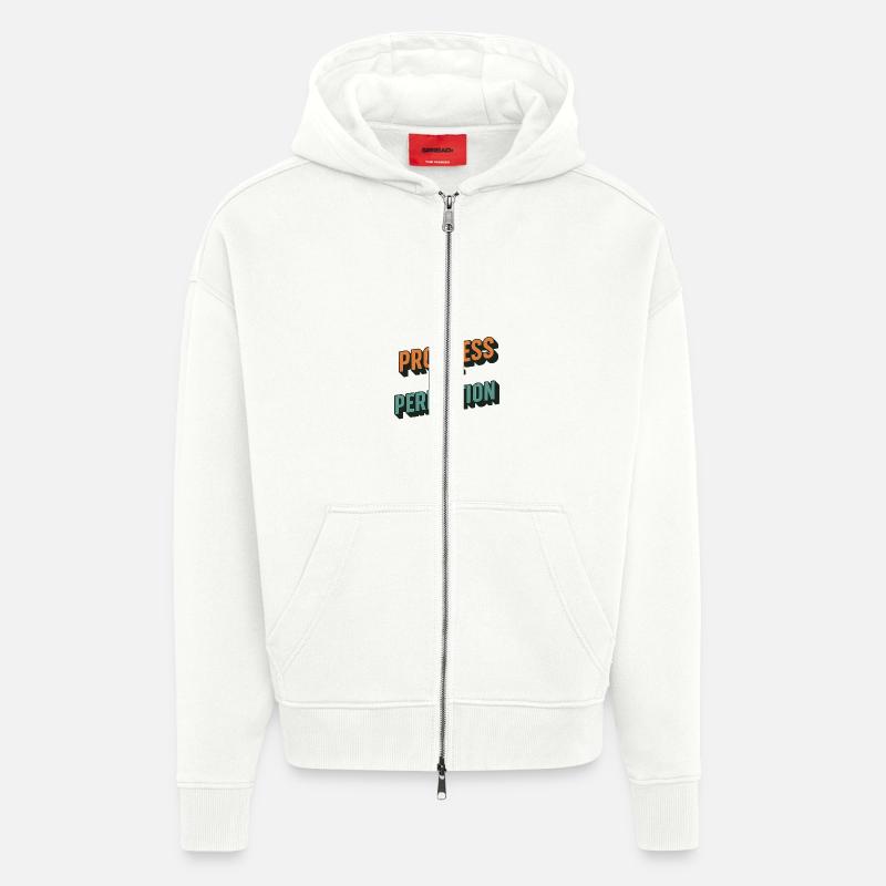 Protégez votre tranquillité – Style conscient - Veste à capuche bio épaisse oversize fabriqué en UE - OFF WHITE