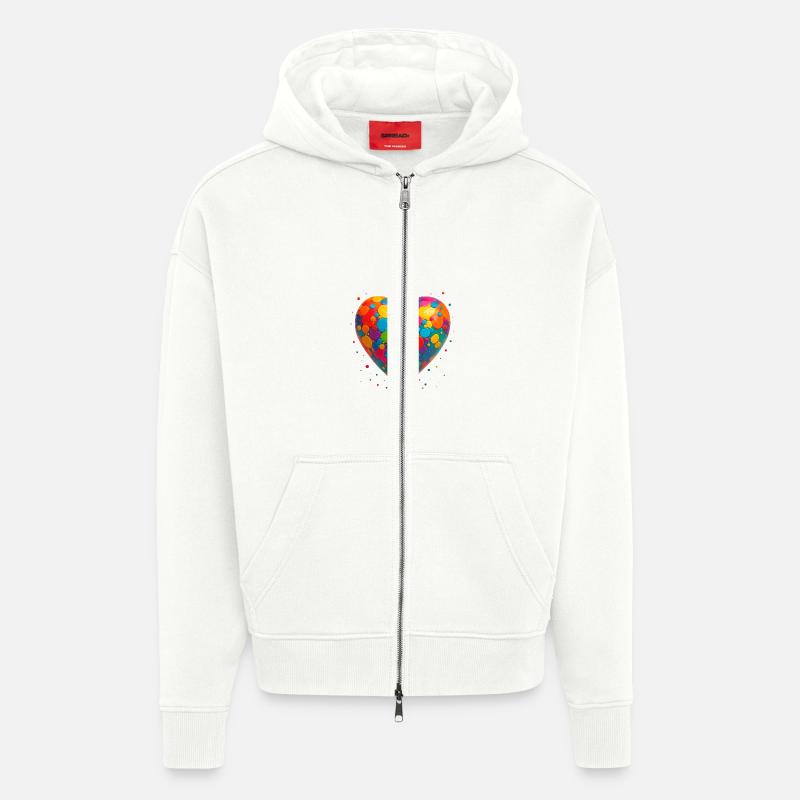 Herz Farbenfroh - Zip Hoodie - made by SPREAD - OFF WHITE