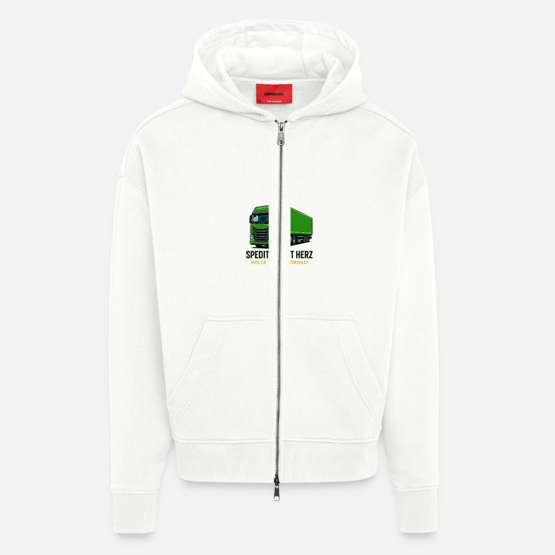 Spedition mit Herz - Zip Hoodie - made by SPREAD - OFF WHITE