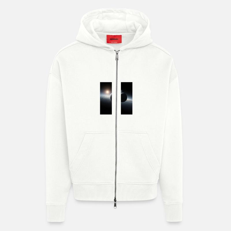 Conception de l’éclipse cosmique - Veste à capuche bio épaisse oversize fabriqué en UE - OFF WHITE