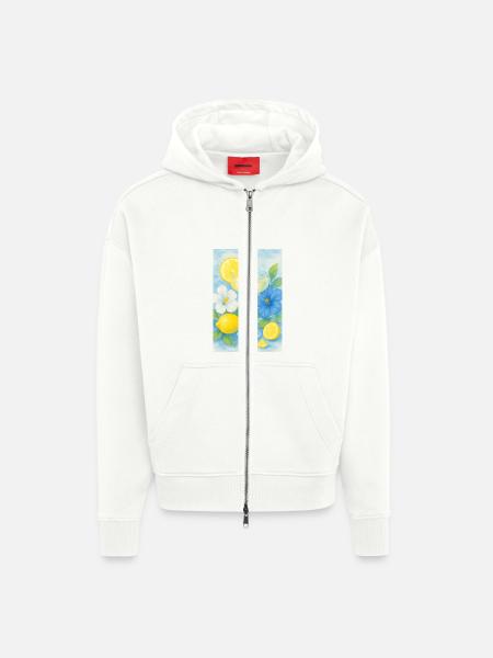 Summer holiday Cocktail - Zip Hoodie - made by SPREAD - OFF WHITE