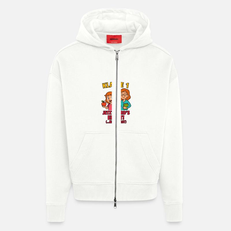 La classe 1 devient sérieuse - Veste à capuche bio épaisse oversize fabriqué en UE - OFF WHITE