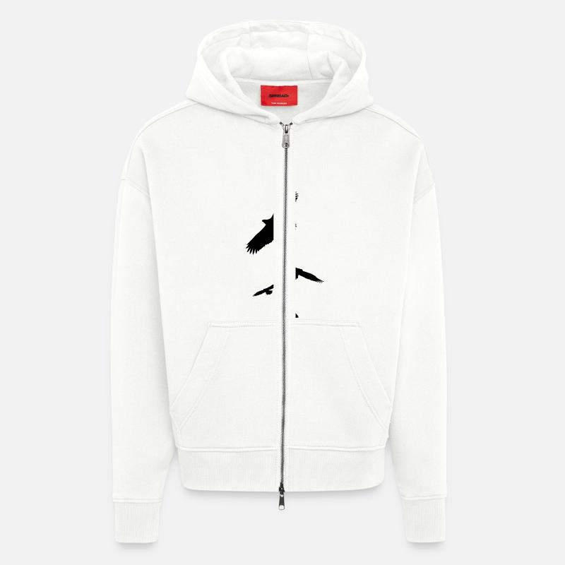 Krähen - Zip Hoodie - made by SPREAD - OFF WHITE