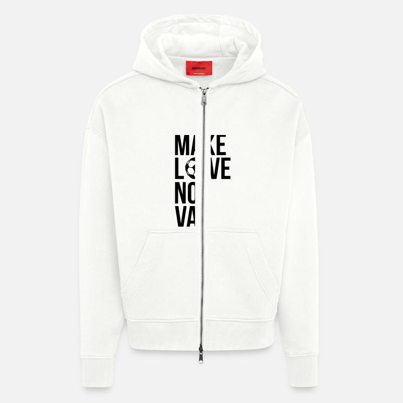 Make love not VAR - Zip Hoodie - made by SPREAD - OFF WHITE