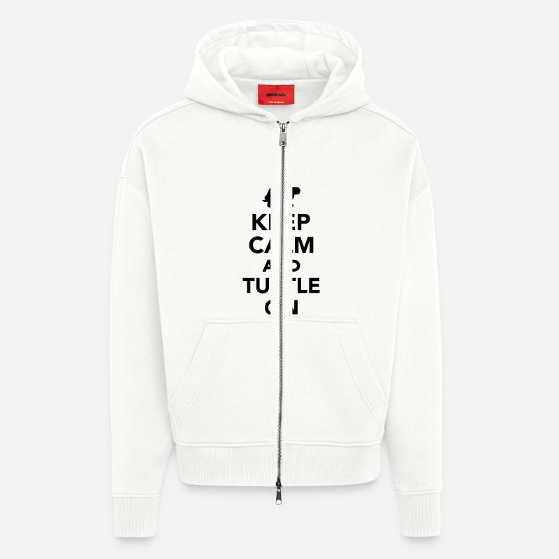 Keep calm and turtle on - Zip Hoodie - made by SPREAD - OFF WHITE