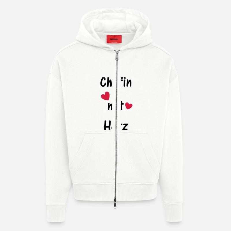 Chefin mit Herz - Zip Hoodie - made by SPREAD - OFF WHITE