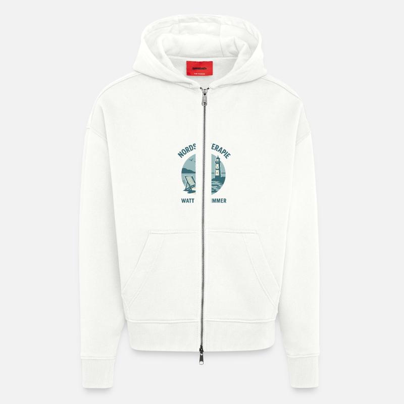 Nordseetherapie - Watt hilft immer - Zip Hoodie - made by SPREAD - OFF WHITE