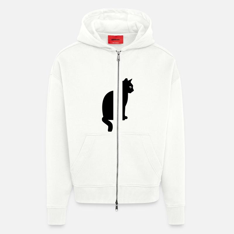 Chat - Veste à capuche bio épaisse oversize fabriqué en UE - OFF WHITE