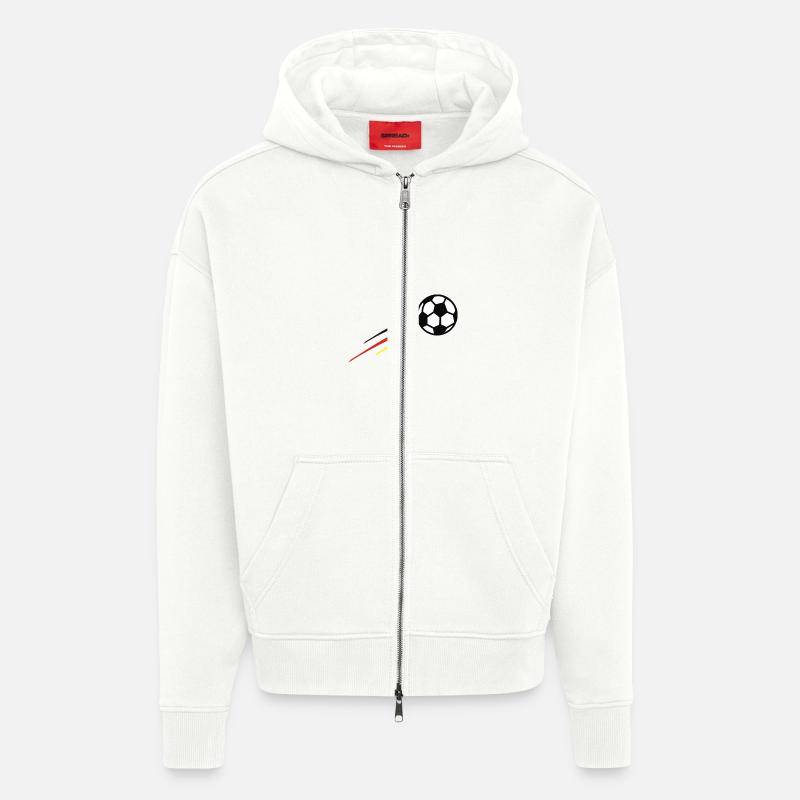 ball_deutsch_4farb - Veste à capuche bio épaisse oversize fabriqué en UE - OFF WHITE