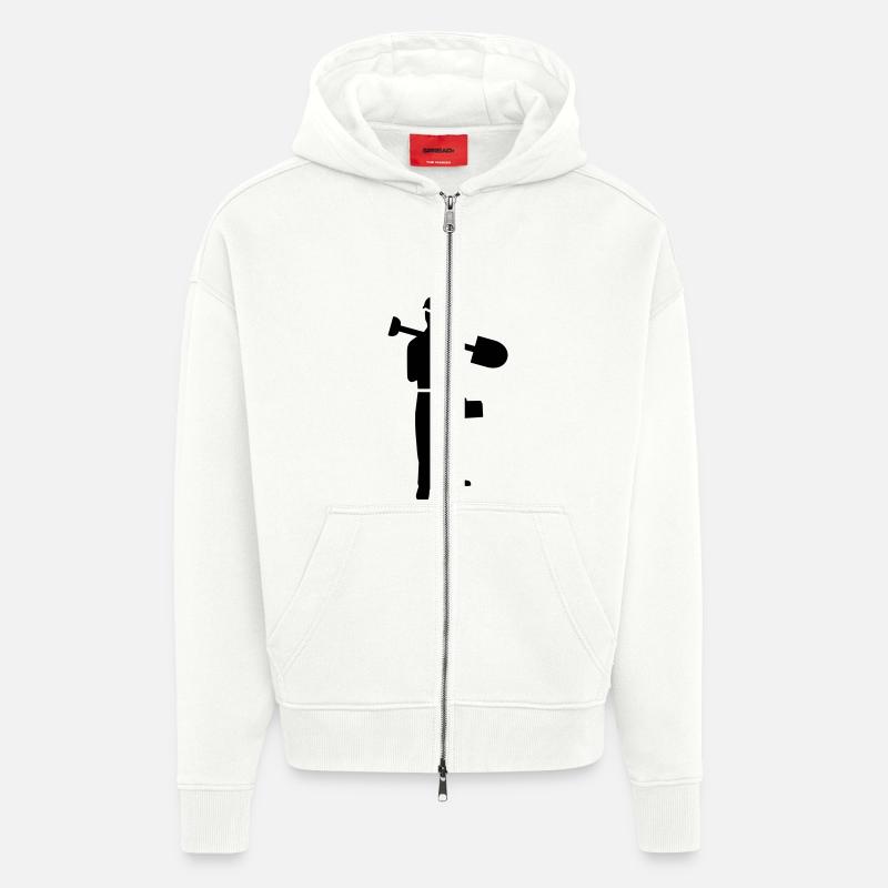 Construction worker - Zip Hoodie - made by SPREAD - OFF WHITE
