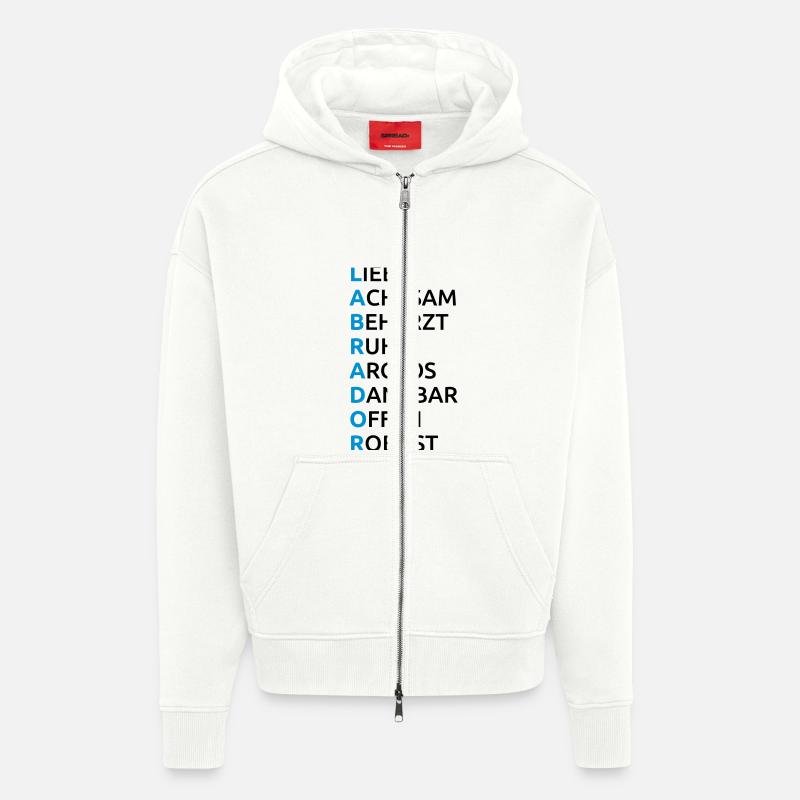 Labrador Eigenschaften Spruch - Zip Hoodie - made by SPREAD - OFF WHITE