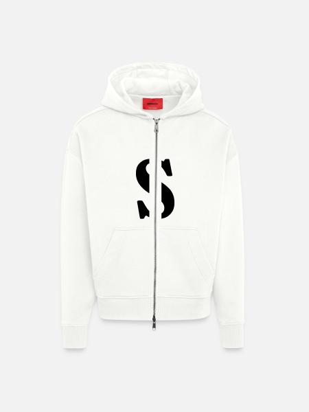 $ dollar cash - Zip Hoodie - made by SPREAD - OFF WHITE