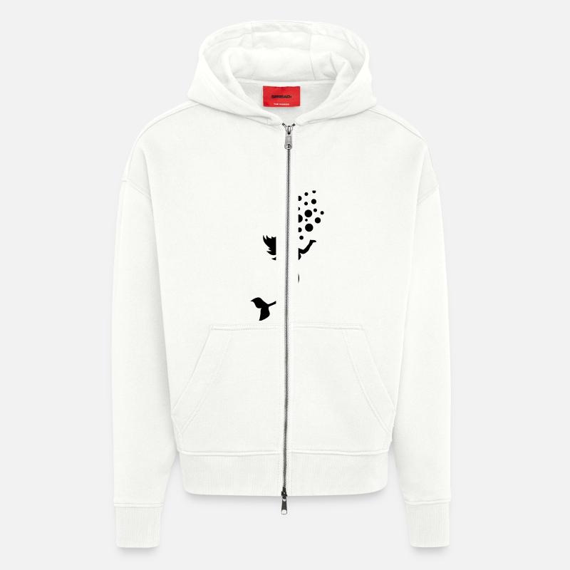 meerjungfrau_silhouette_a1 - Veste à capuche bio épaisse oversize fabriqué en UE - OFF WHITE