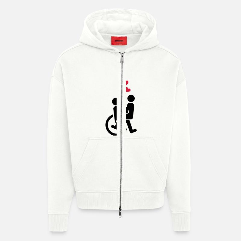 Rollstuhl - Zip Hoodie - made by SPREAD - OFF WHITE