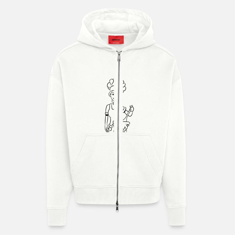 cuisinier cuisinier - Veste à capuche bio épaisse oversize fabriqué en UE - OFF WHITE