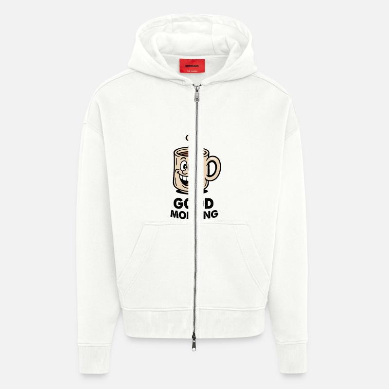 Coffee Cup Comic - Zip Hoodie - made by SPREAD - OFF WHITE