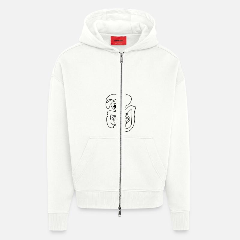 Digestive System - Veste à capuche bio épaisse oversize fabriqué en UE - OFF WHITE