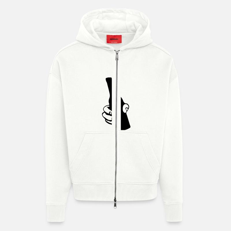 hand mit bierflasche - Zip Hoodie - made by SPREAD - OFF WHITE