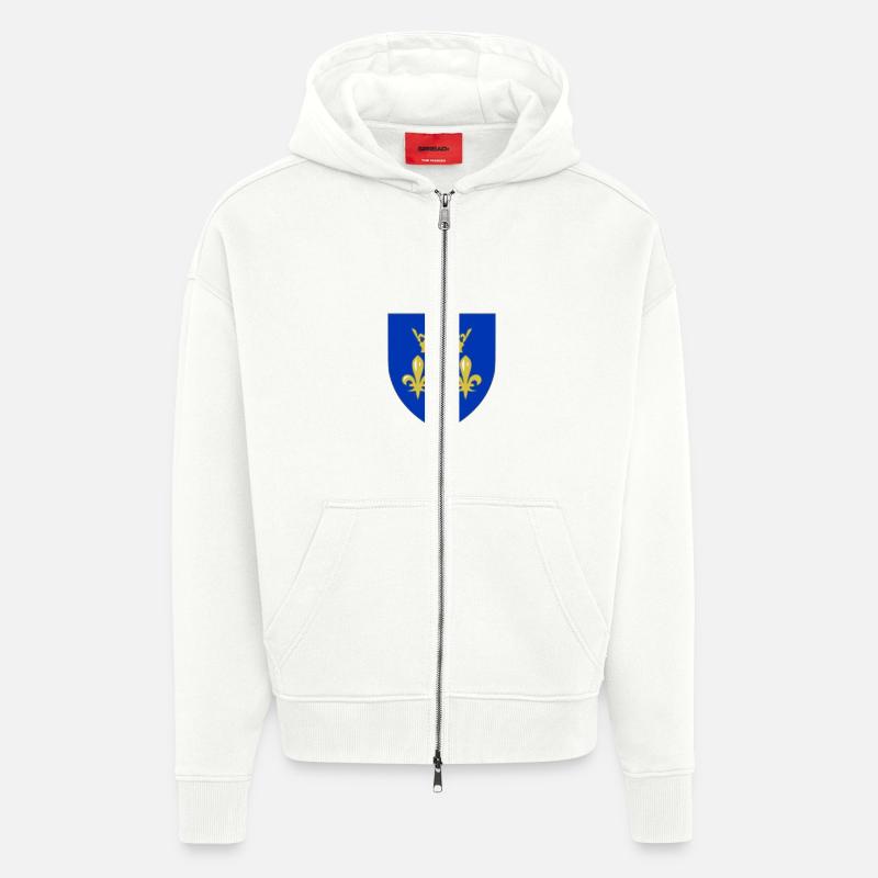 royaliste blason - Veste à capuche bio épaisse oversize fabriqué en UE - OFF WHITE