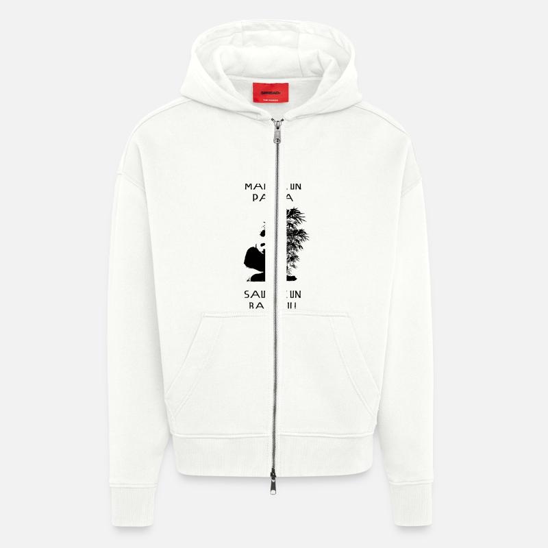 Essen Sie ein Panda - Zip Hoodie - made by SPREAD - OFF WHITE