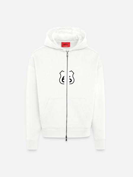 Route 66 - Zip Hoodie - made by SPREAD - OFF WHITE