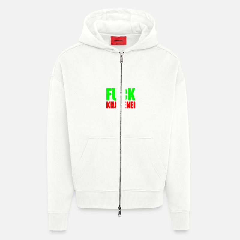 Fuck khamenei Chamenei - iran - Veste à capuche bio épaisse oversize fabriqué en UE - OFF WHITE
