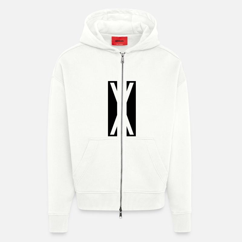 Rectangle X - Veste à capuche bio épaisse oversize fabriqué en UE - OFF WHITE