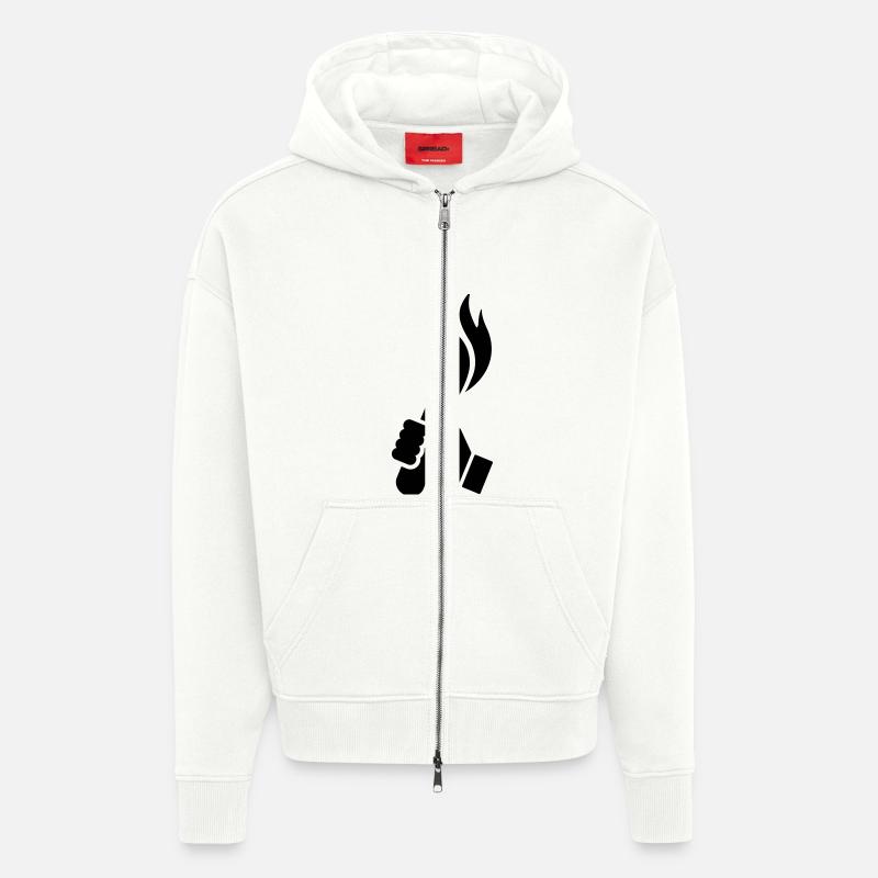 PYROTECHNIK - Zip Hoodie - made by SPREAD - OFF WHITE