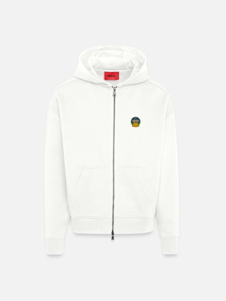 OVNI - Veste à capuche bio épaisse oversize fabriqué en UE - OFF WHITE
