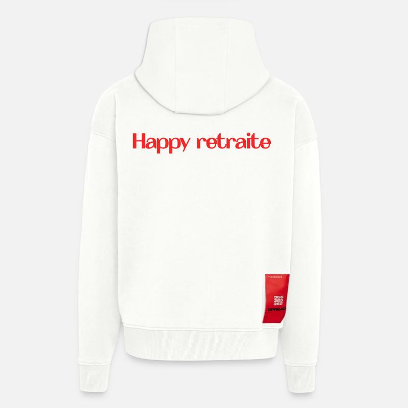 RETRAITE. RETRAITE. RETRAITEE. RETRAITE - Veste à capuche bio épaisse oversize fabriqué en UE - OFF WHITE