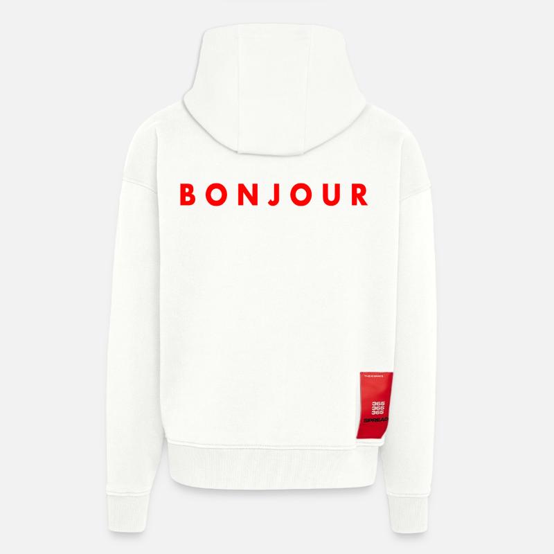 Bonjour - Veste à capuche bio épaisse oversize fabriqué en UE - OFF WHITE
