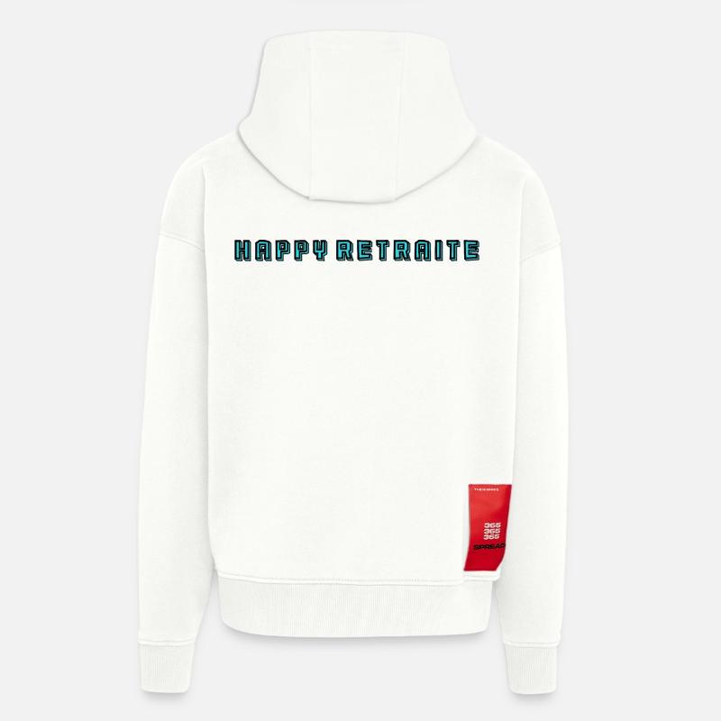 RETRAITE. RETRAITE. RETRAITEE. RETRAITE - Veste à capuche bio épaisse oversize fabriqué en UE - OFF WHITE