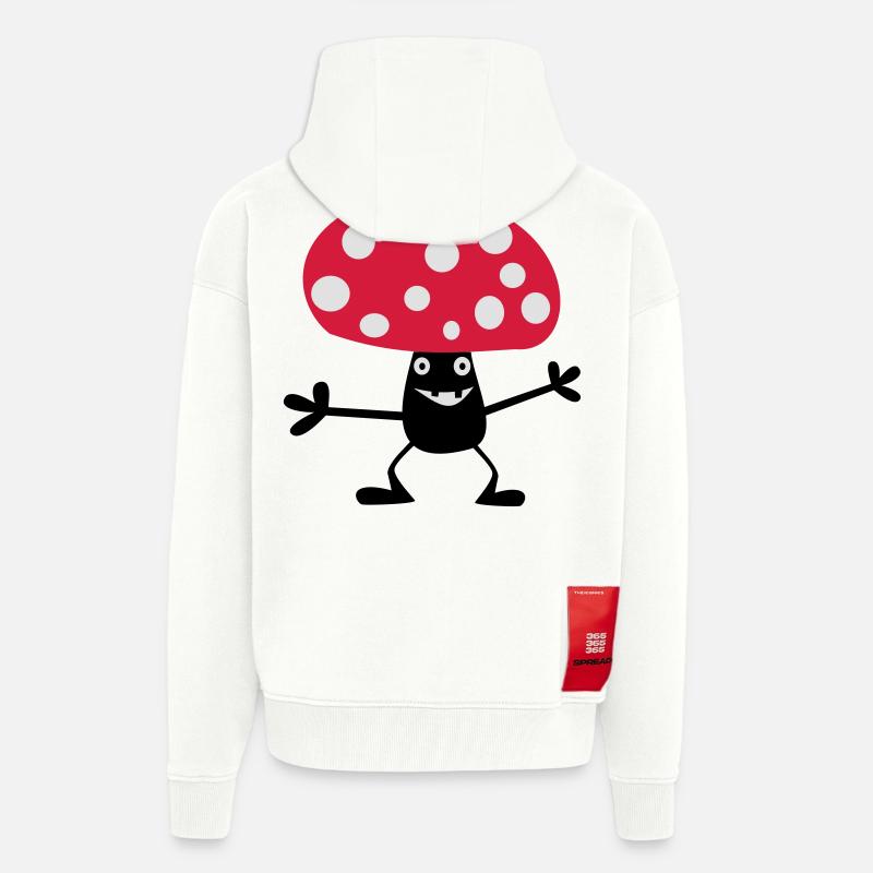 Toadstool vilain - Veste à capuche bio épaisse oversize fabriqué en UE - OFF WHITE