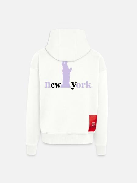 new_york - Zip Hoodie - made by SPREAD - OFF WHITE