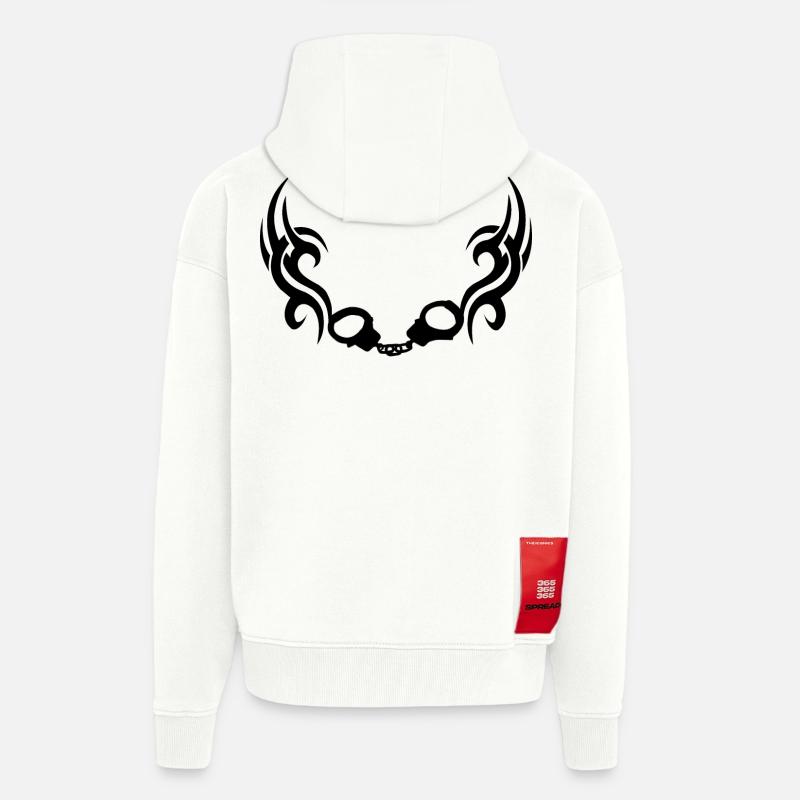 Trible à menottes - Veste à capuche bio épaisse oversize fabriqué en UE - OFF WHITE