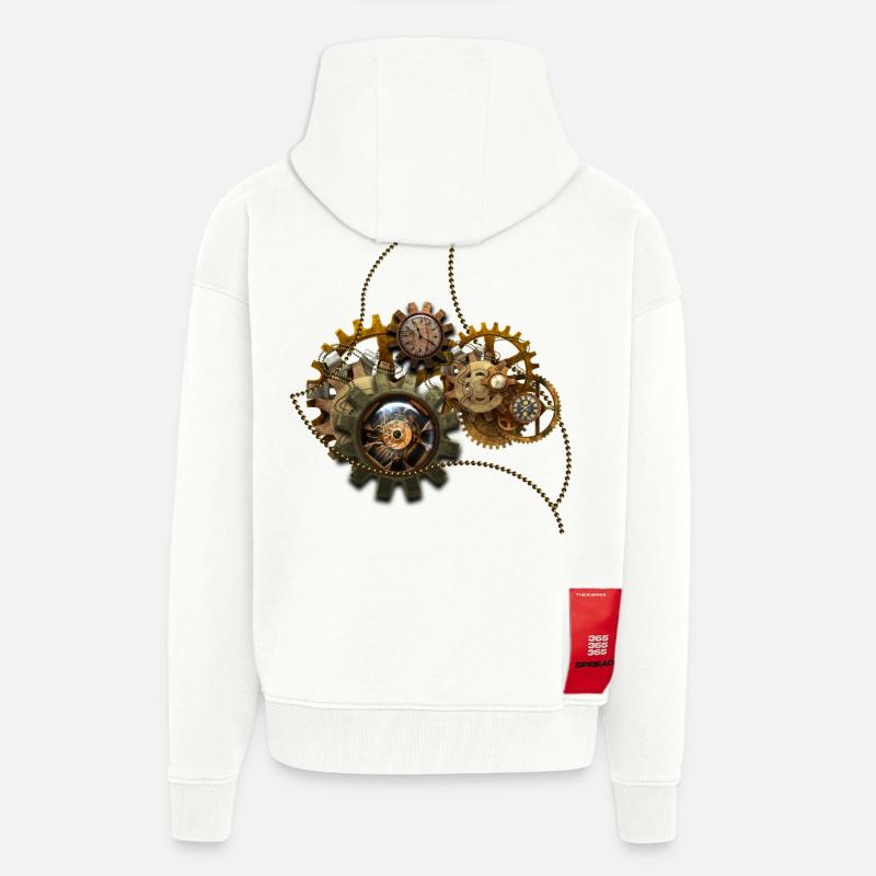 Steampunk, wunderbare Uhr mit Getriebe. - Zip Hoodie - made by SPREAD - OFF WHITE