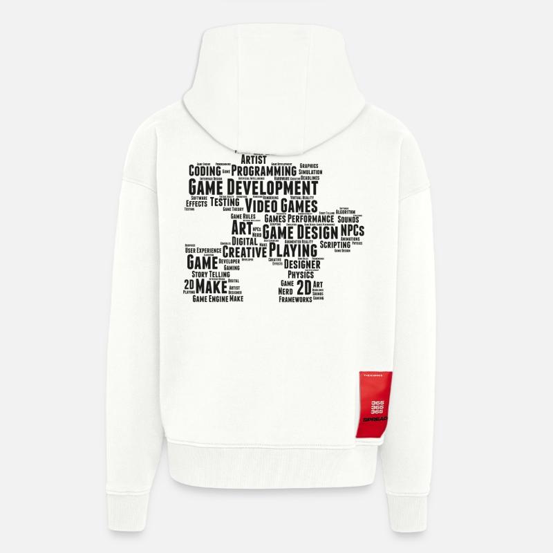 Game Dev - Zip Hoodie - made by SPREAD - OFF WHITE