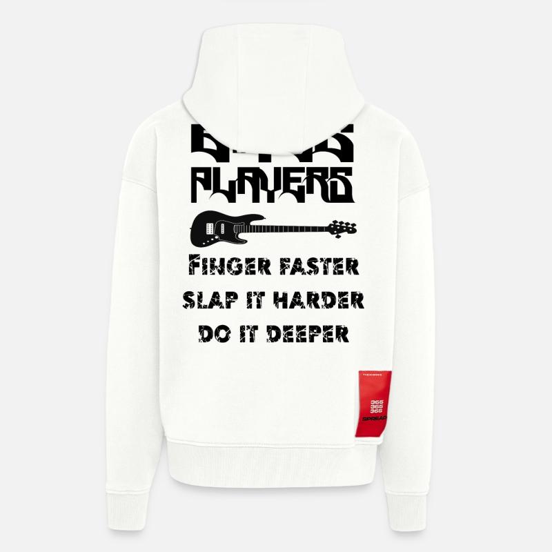 Cadeau de guitare guitariste basse - Veste à capuche bio épaisse oversize fabriqué en UE - OFF WHITE