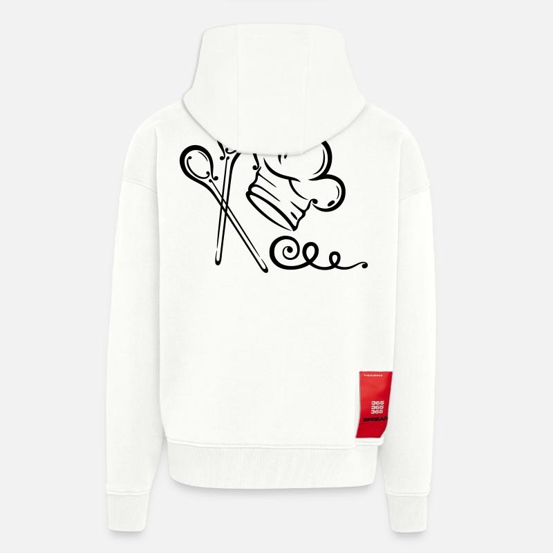 Cooking cap, cook, kitchen, cooking spoon - Zip Hoodie - made by SPREAD - OFF WHITE