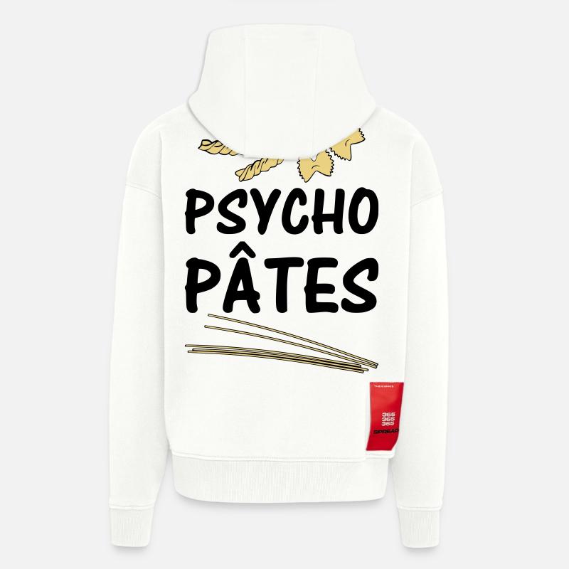 Psycho Pâtes - Veste à capuche bio épaisse oversize fabriqué en UE - OFF WHITE