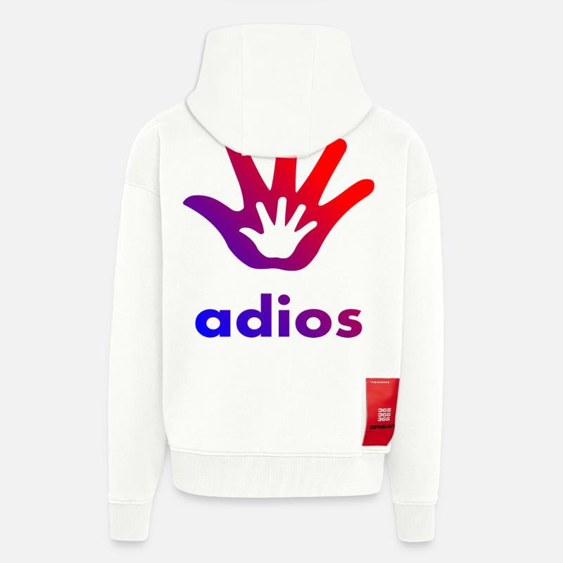 Main Adios - Veste à capuche bio épaisse oversize fabriqué en UE - OFF WHITE
