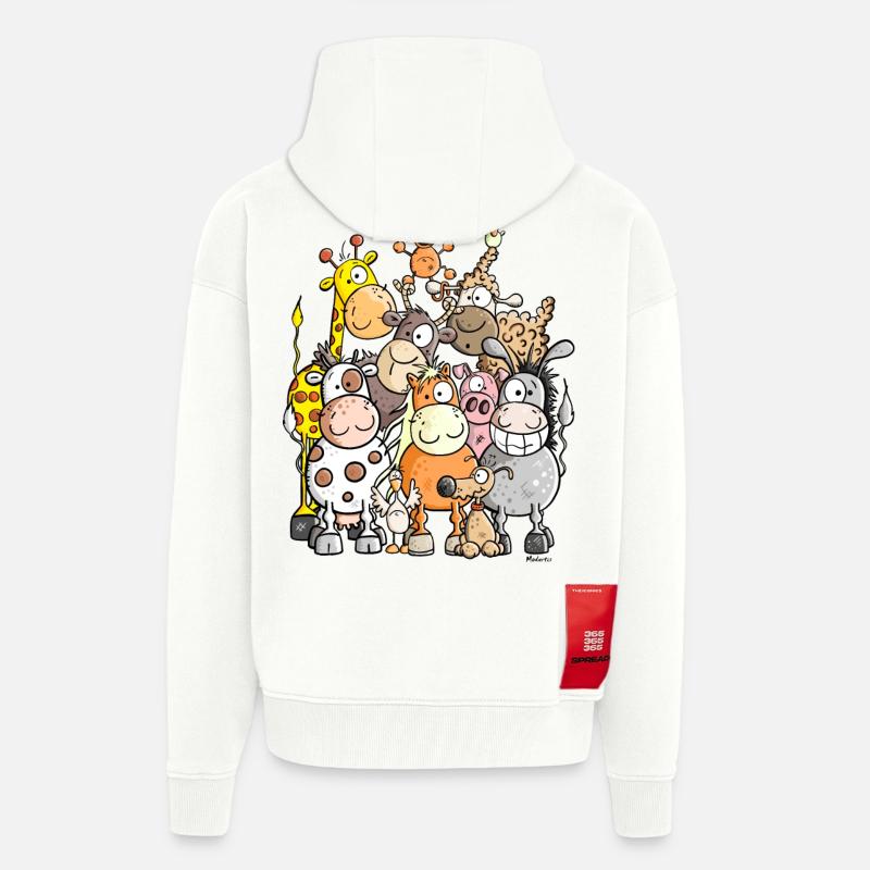 Tas géant de l'animal - Veste à capuche bio épaisse oversize fabriqué en UE - OFF WHITE