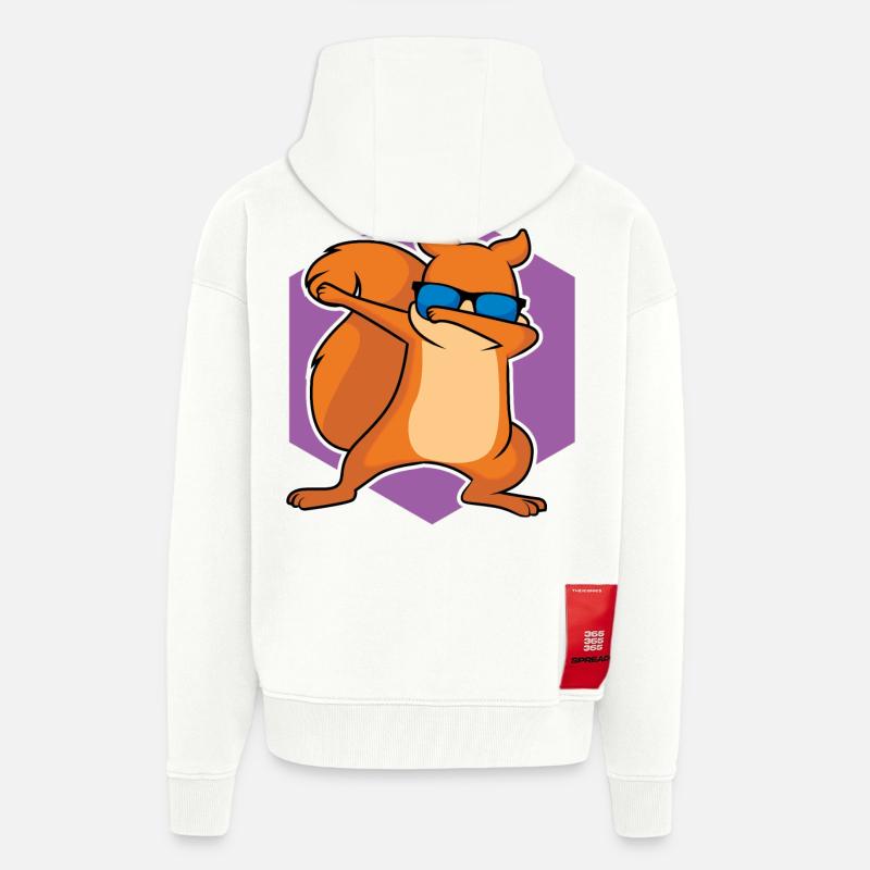 Tanzendes Eichhörnchen - Zip Hoodie - made by SPREAD - OFF WHITE
