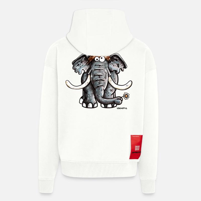 Der Elefant - Zip Hoodie - made by SPREAD - OFF WHITE