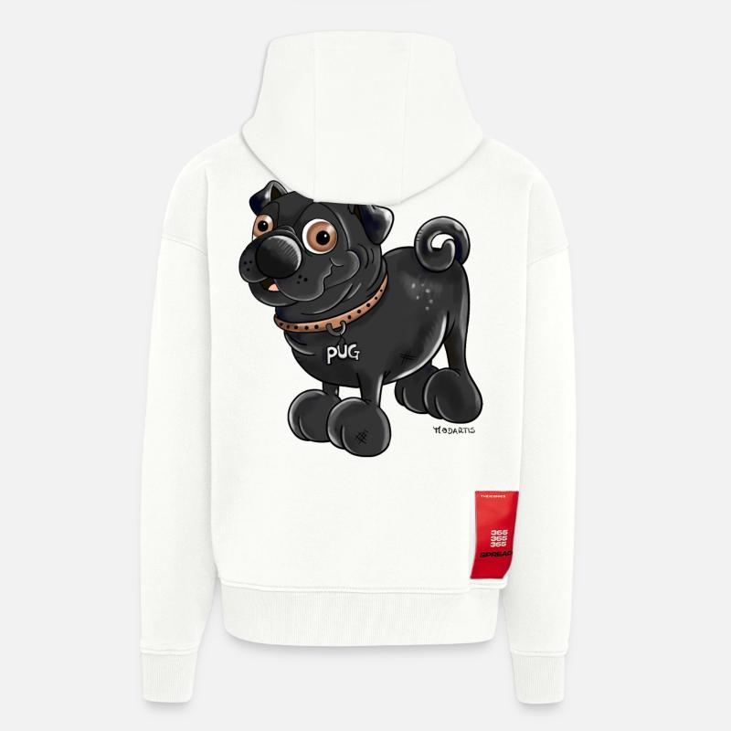 Da kommt ein Mops - Zip Hoodie - made by SPREAD - OFF WHITE